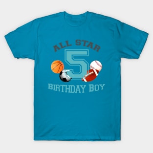 5 years old sports birthday T-Shirt